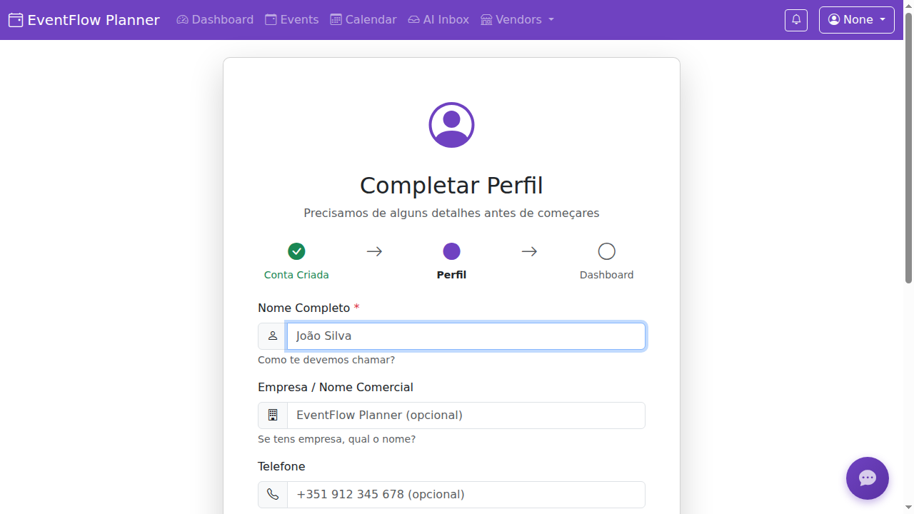 EventFlow Dashboard - Work in Progress